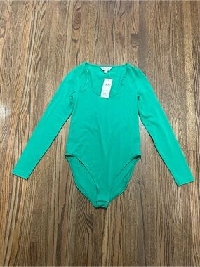 NWT Miss Selfridge Kelly Green Long Sleeve Bodysuit Size 6
